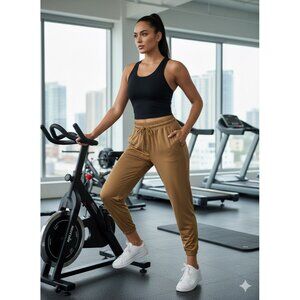 Fabletics High Waisted Joggers Mustard Size XXL